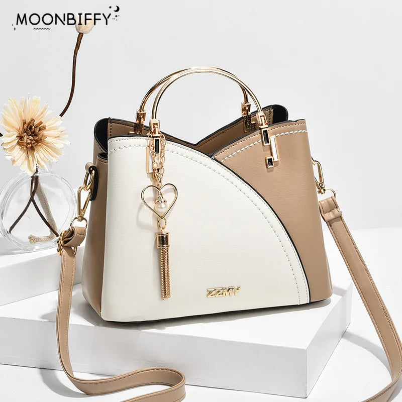 Tassel Bucket Crossbody Bags Leather Handbags for Women