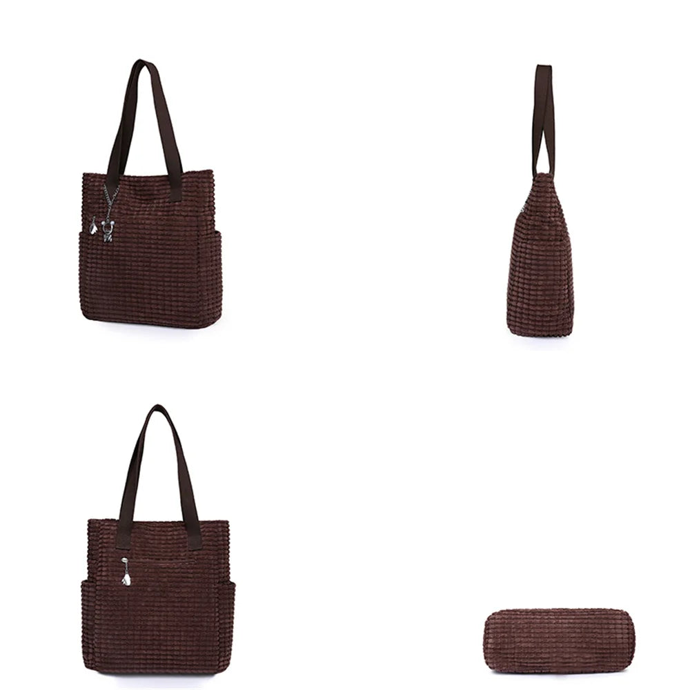 Large Capacity Women Tote Bag Solid Women's Handbag