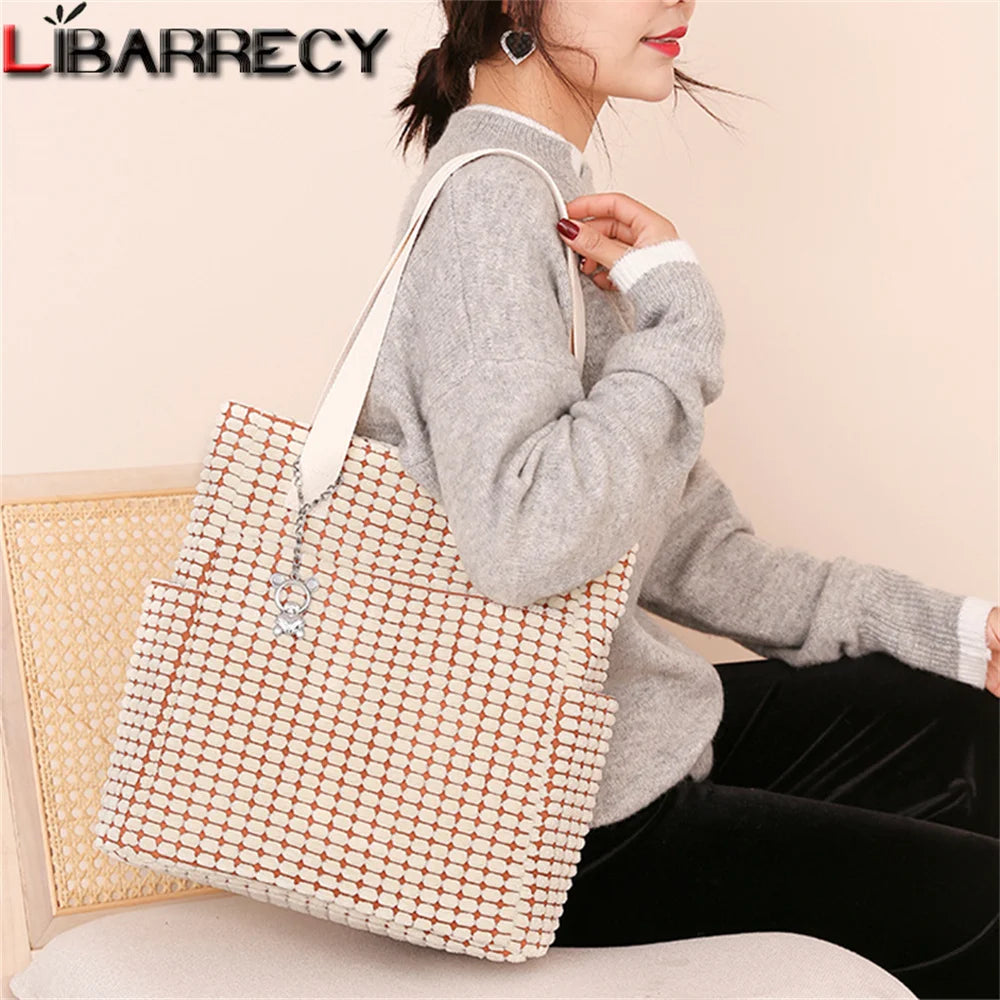 Large Capacity Women Tote Bag Solid Women's Handbag