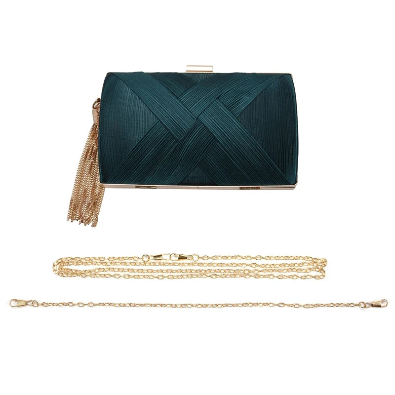 Tassel Ladies Clutch Bag Shoulder Handbags for Party Wedding