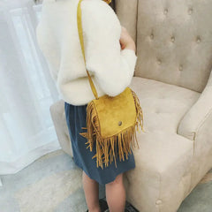Tassel Mini Messenger Bags Kids Girls Handbags Coin Purse