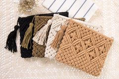 Tassel Straw Beach Bag Vintage Woven Shoulder Bag Raffia Circle Rattan Bags Bohe