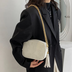 Chain Crossbody Bag Zipper Satchels Shoulder Bag