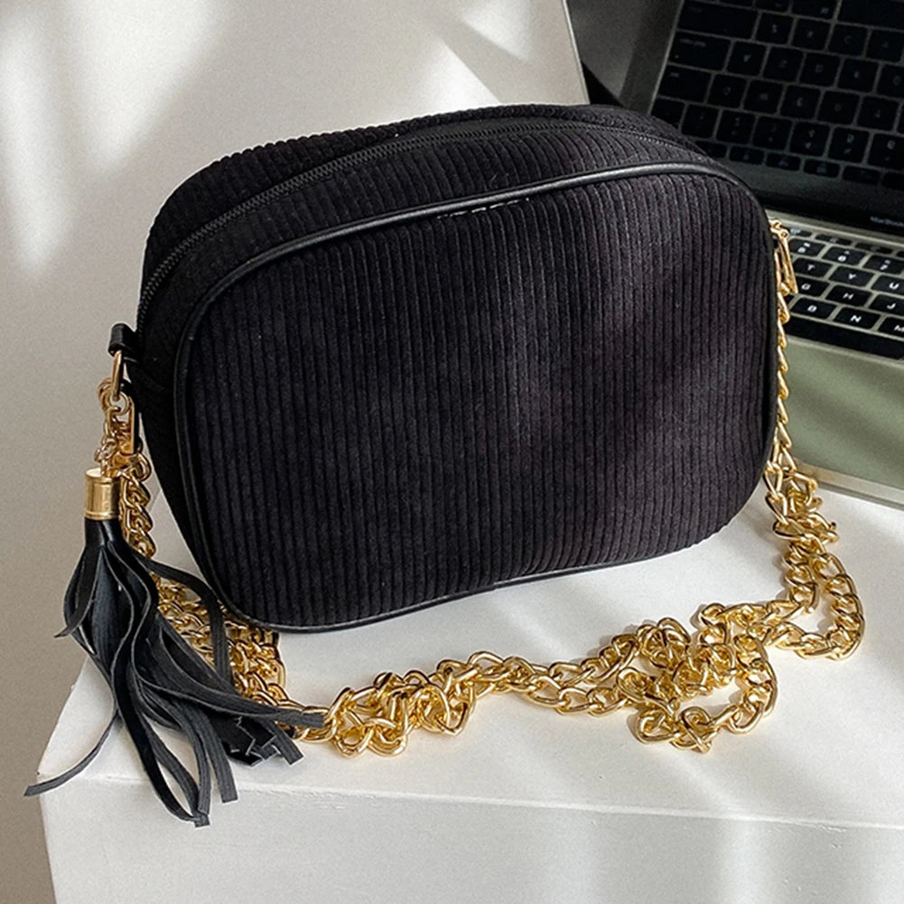 Chain Crossbody Bag Zipper Satchels Shoulder Bag