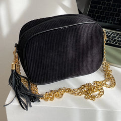 Chain Crossbody Bag Zipper Satchels Shoulder Bag