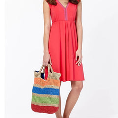 Tasselled Colorful Straw Bag Women Crochet Summer Beach Bag