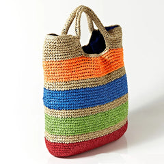 Tasselled Colorful Straw Bag Women Crochet Summer Beach Bag