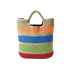 Tasselled Colorful Straw Bag Women Crochet Summer Beach Bag