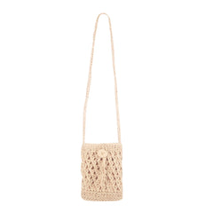 Tassels Straw Rope Women Purse Woven Small Crossbody Mobile Phone Bag