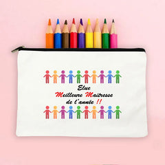 French Print Storage Bags Pencil Case Large Purses Travel Wash Pouch