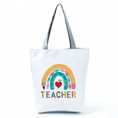 Teacher's Printed Tote Bag Outdoor Portable Women Shoulder Bag