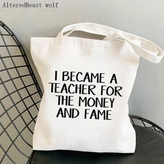 Teacher Supplies Shopper Bag for Money & Fame