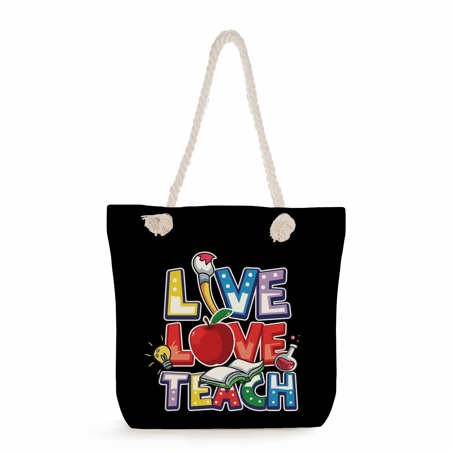 Teachers' Printed Handbag School Book Bag Portable Tote Bag