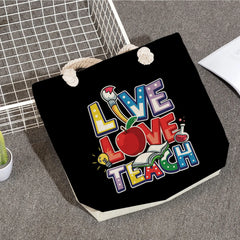 Teachers' Printed Handbag School Book Bag Portable Tote Bag