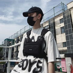 Techwear Hip Hop Tactical Functional Men Chest Vest Bag Streetwear
