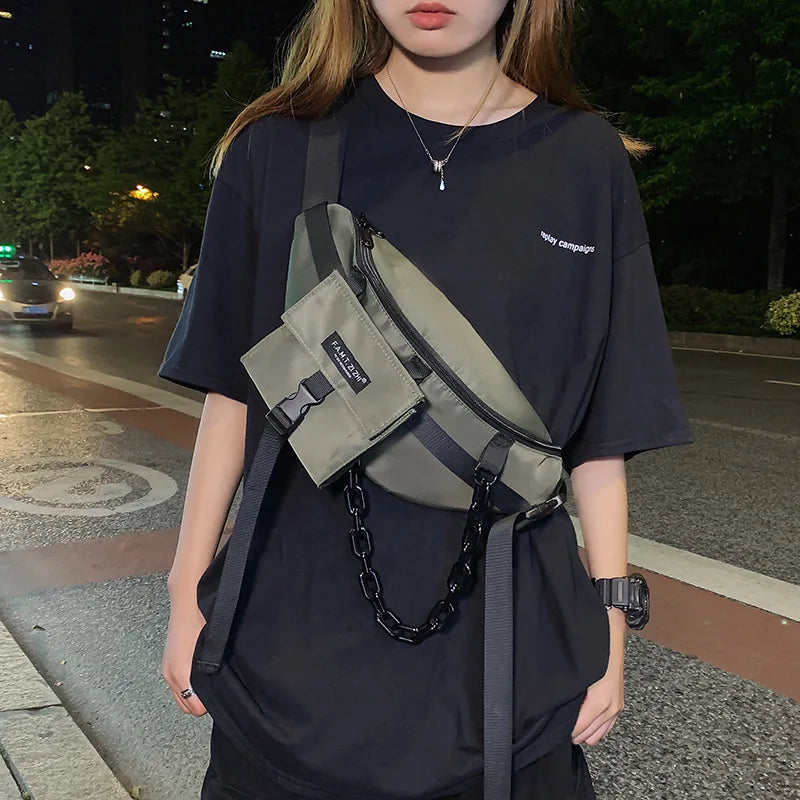 Reflective Crossbody Bag Hip Hop Tactical Chest Waist Harajuku Fanny Pack