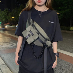 Reflective Crossbody Bag Hip Hop Tactical Chest Waist Harajuku Fanny Pack