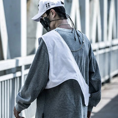 Techwear Ribbons Messenger Chest Bags Streetwear Men Vest Bag
