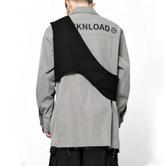 Techwear Ribbons Messenger Chest Bags Streetwear Men Vest Bag