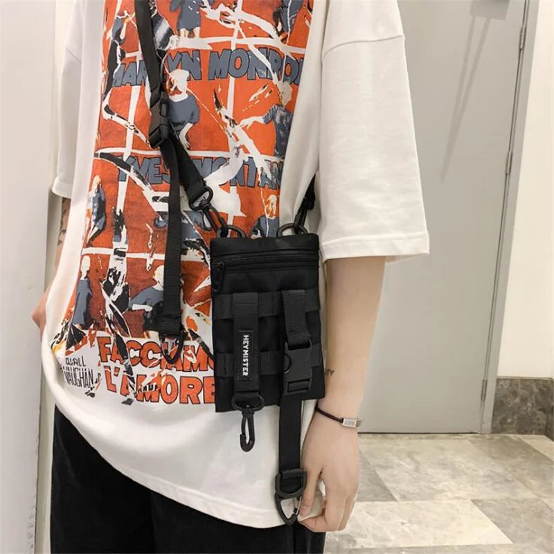 Techwear Sling Crossbody Bag Japanese Style Hip Hop Tactical Mini Chest