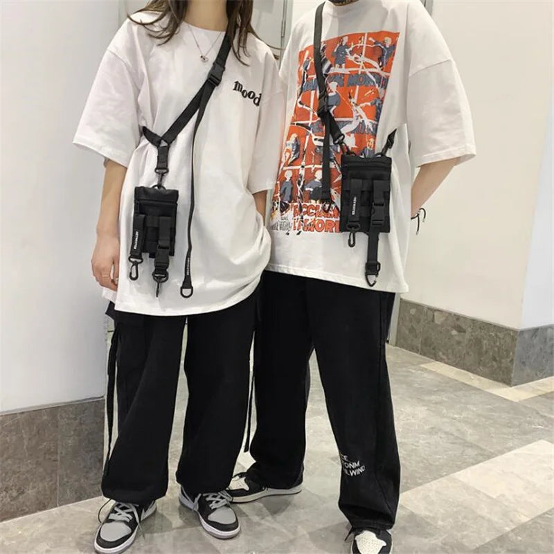 Techwear Sling Crossbody Bag Japanese Style Hip Hop Tactical Mini Chest