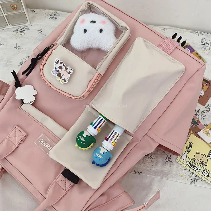 Pastel Teddy Bear Backpack for Teenage Girl