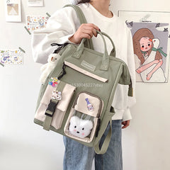 Pastel Teddy Bear Backpack for Teenage Girl