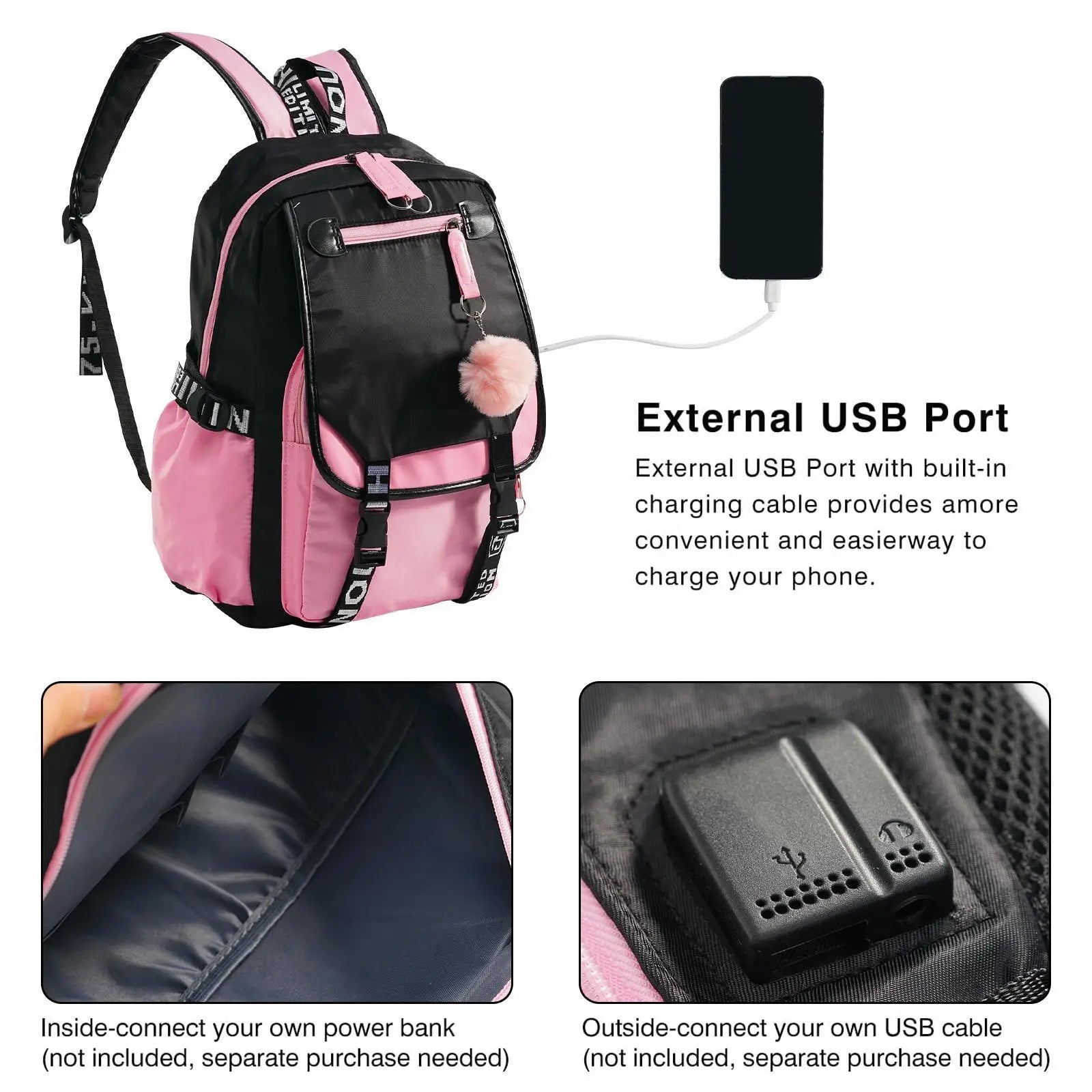 Girls' Backpack For School College Student Daypack Bookbag A4K8