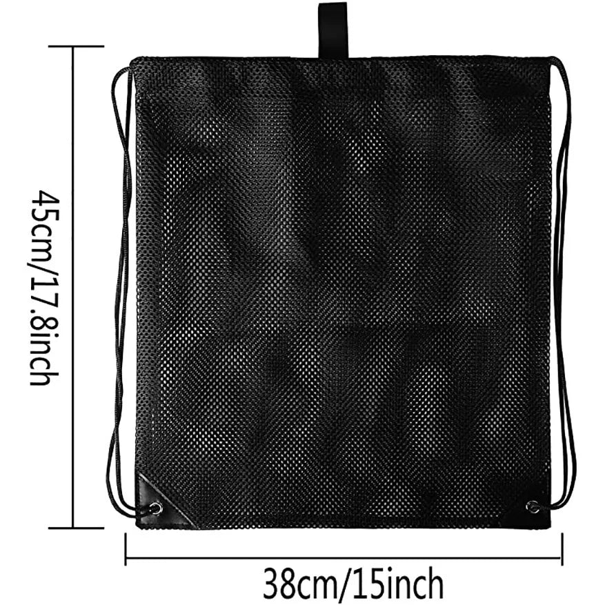 Teen Mesh Gym Sack Drawstring Backpack Soccer Ball Bag