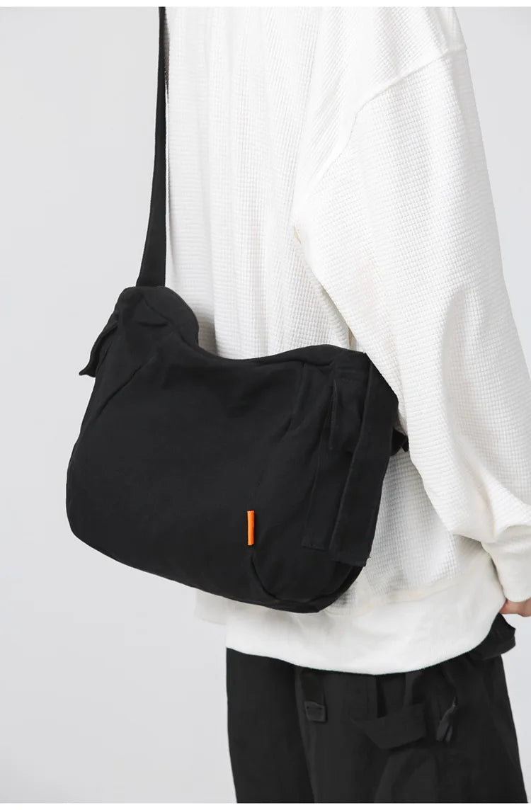 Teenager Canvas Sling Hobo Bag 90s Y2K Grunge Ita Medium Size Pouch