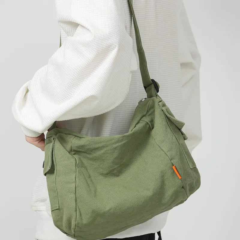 Teenager Canvas Sling Hobo Bag 90s Y2K Grunge Ita Medium Size Pouch