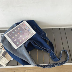 Teen Denim Hobo Handbag Soft Hip Hop Slouch Shoulder Bag
