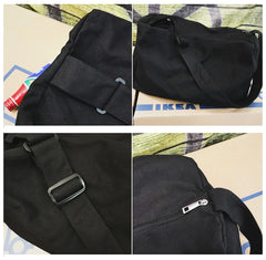 Teenager Ecology Cotton Fabric Side Sling Slouch Bag Youth School Shoulder Bag