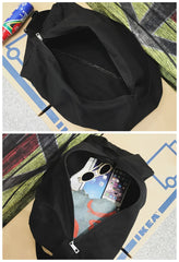 Teenager Ecology Cotton Fabric Side Sling Slouch Bag Youth School Shoulder Bag