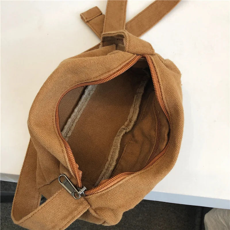 Teenager Canvas Shoulder Bag Girls Handbag Crossbody Travel Sling Messenger