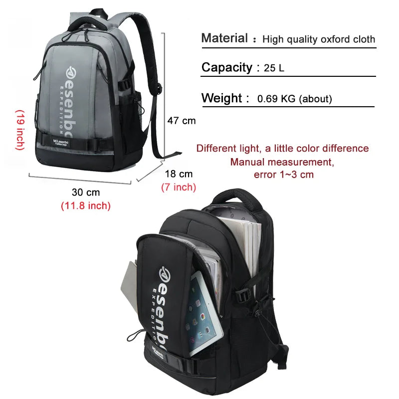 Teenager School Backpack Men and Women Street Back Pack Leisure Outdoor Hiking B