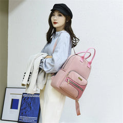 Waterproof Pu Leather Women Bag Ladies Zipper Backpack