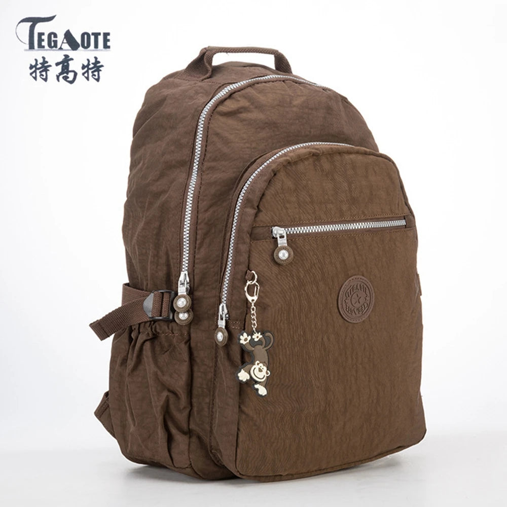 Tegaote Backpack for Women Girls Large Capacity Men Teenage Mochila Feminine Nyl