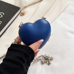 Heart Shape Mini Shoulder Bag PU Leather Women's Gift Chain Crossbody Bag
