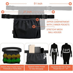 Tennis Ball Holder Pickleball Band Pouch Mesh Storage Bag Sports Accessory