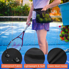 Tennis Ball Holder Pickleball Band Pouch Mesh Storage Bag Sports Accessory