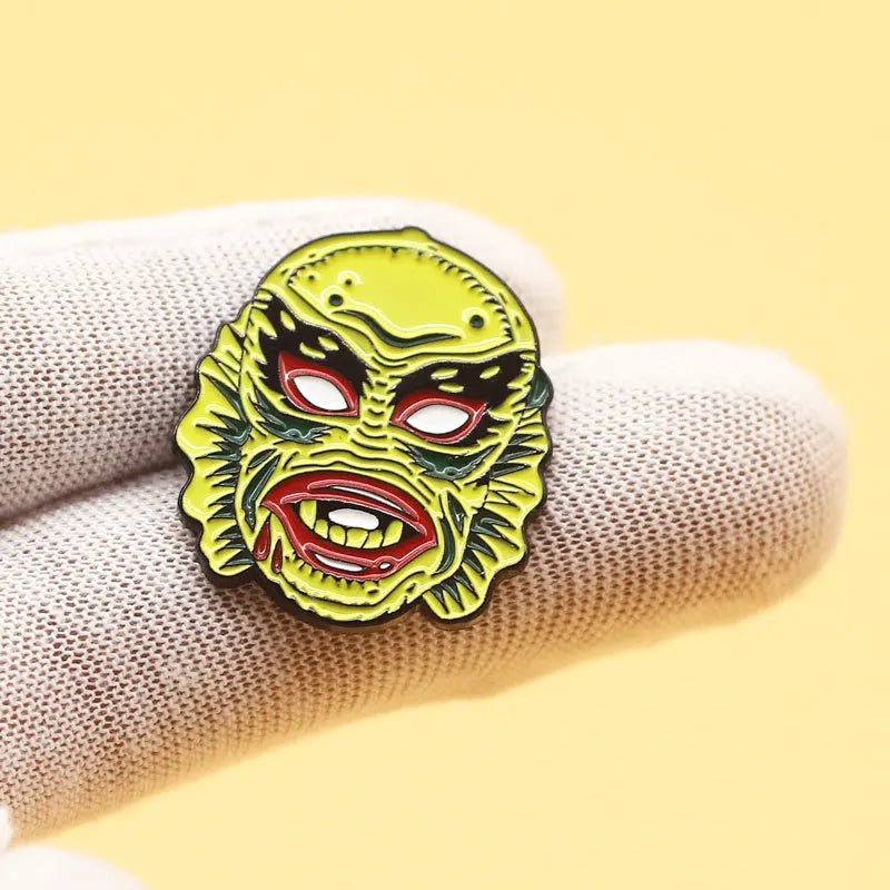 Movie Metal Brooch Lapel Accessories Gothic Thriller Halloween Gift Pin