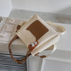 Leather Shoulder Bags Women Handbags High Quality Messenger Bucket