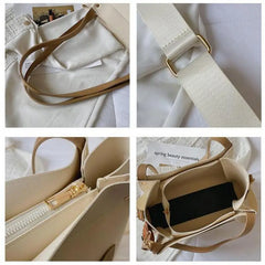 Leather Shoulder Bags Women Handbags High Quality Messenger Bucket
