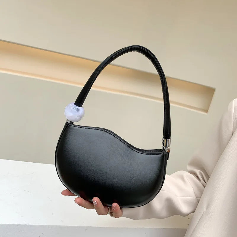 One Shoulder Bag PU Soft Leather Handbags Women's Armpit Bags