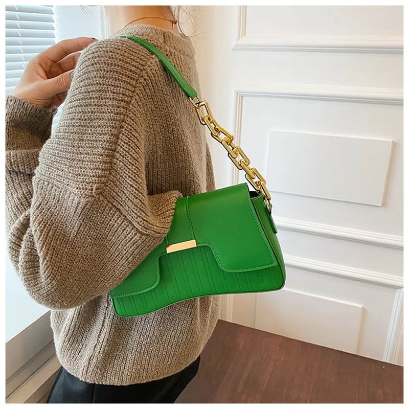 Texture Women Shoulder Bag Solid Pu Leather Handbags And Purses