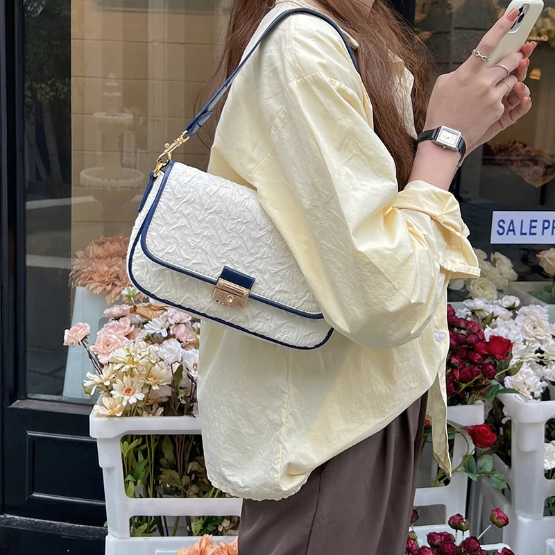 Textured Embossed Shoulder Bag for Women