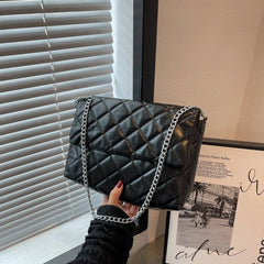 Textured Pu Leather Shoulder Bag Chain Crossbody Bags For Women