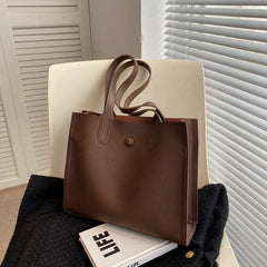 Textured Women Shoulder Bags PU Leather Tote Vintage Large Capacity