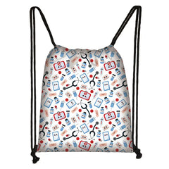 Thank You Doctor Print Drawstring Bag Nurse Girls Shopping Backpack Travel